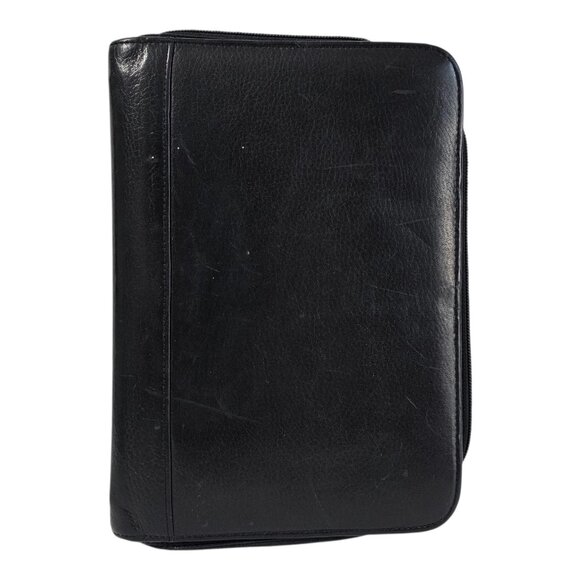 Wilsons Leather Planner Organizer Agenda 3 Ring Binder Black Zip Closure - Picture 1 of 11